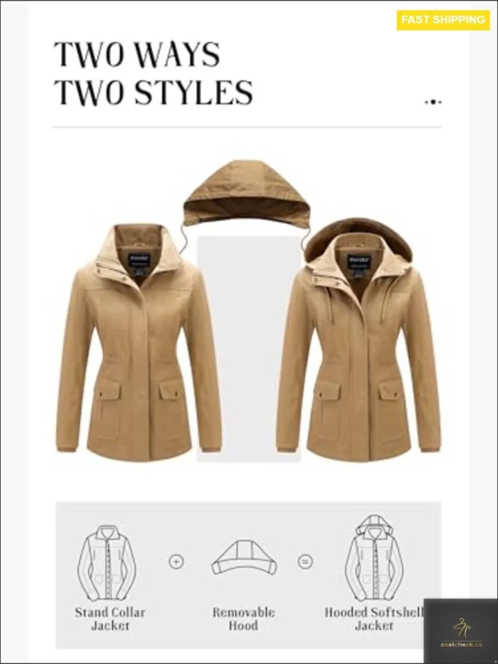 Women's Cotton Anorak Jacket Lightweight Casual Military Safari Utility Coat